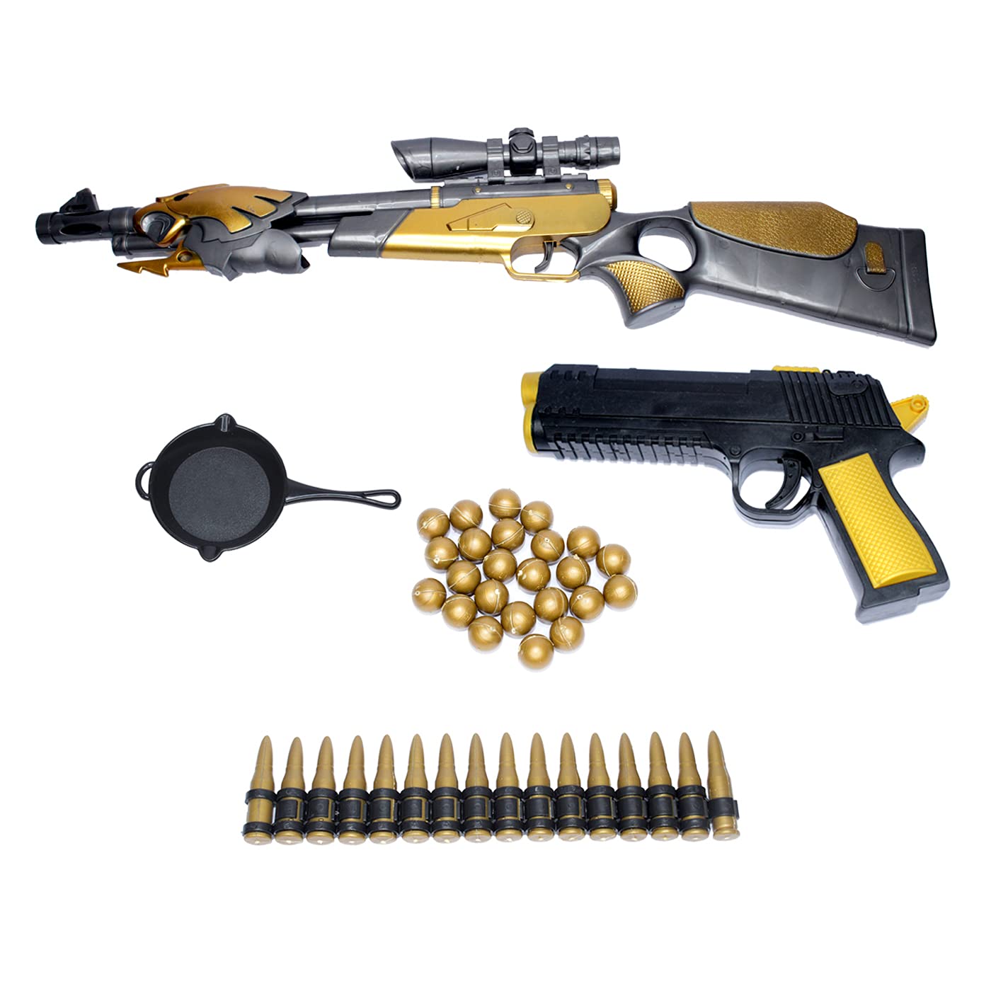 INAAYA Toy Gun Set with Assault Rifle Pack Target Shooting Gun for Boys Role Play Game for Kids/Boys/Children- Multi Color