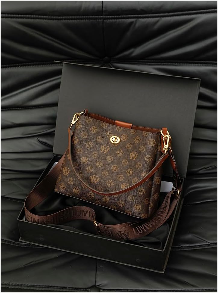 Crossbody Bags for Women, Shoulder Bag with Adjustable Strap,Classic Pattern with Gold Hardware