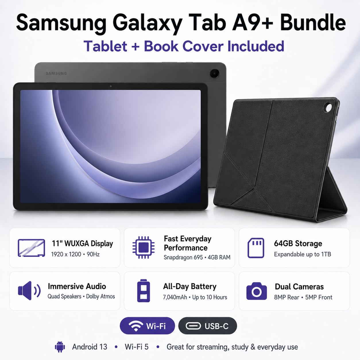 Galaxy Tab A9+ Wi-Fiモデル 11インチ 64GB ケース付き Amazon.com : Samsung Galaxy Tab A9+ 11