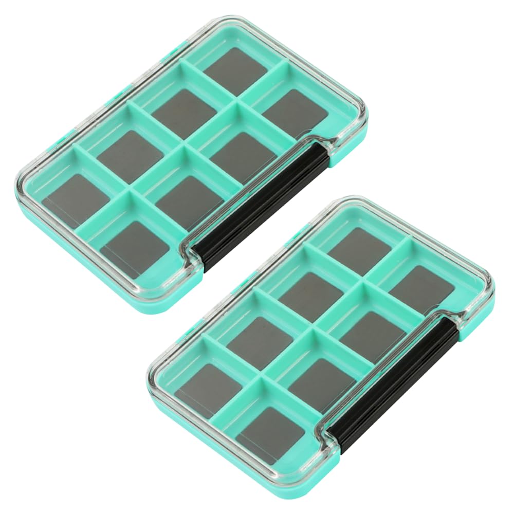 Fishing Tackle Box, 2Pcs 4/8/12-Grids Magnetic Fish Hook Box Waterproof Fishing Box for Lures Hooks Accessories
