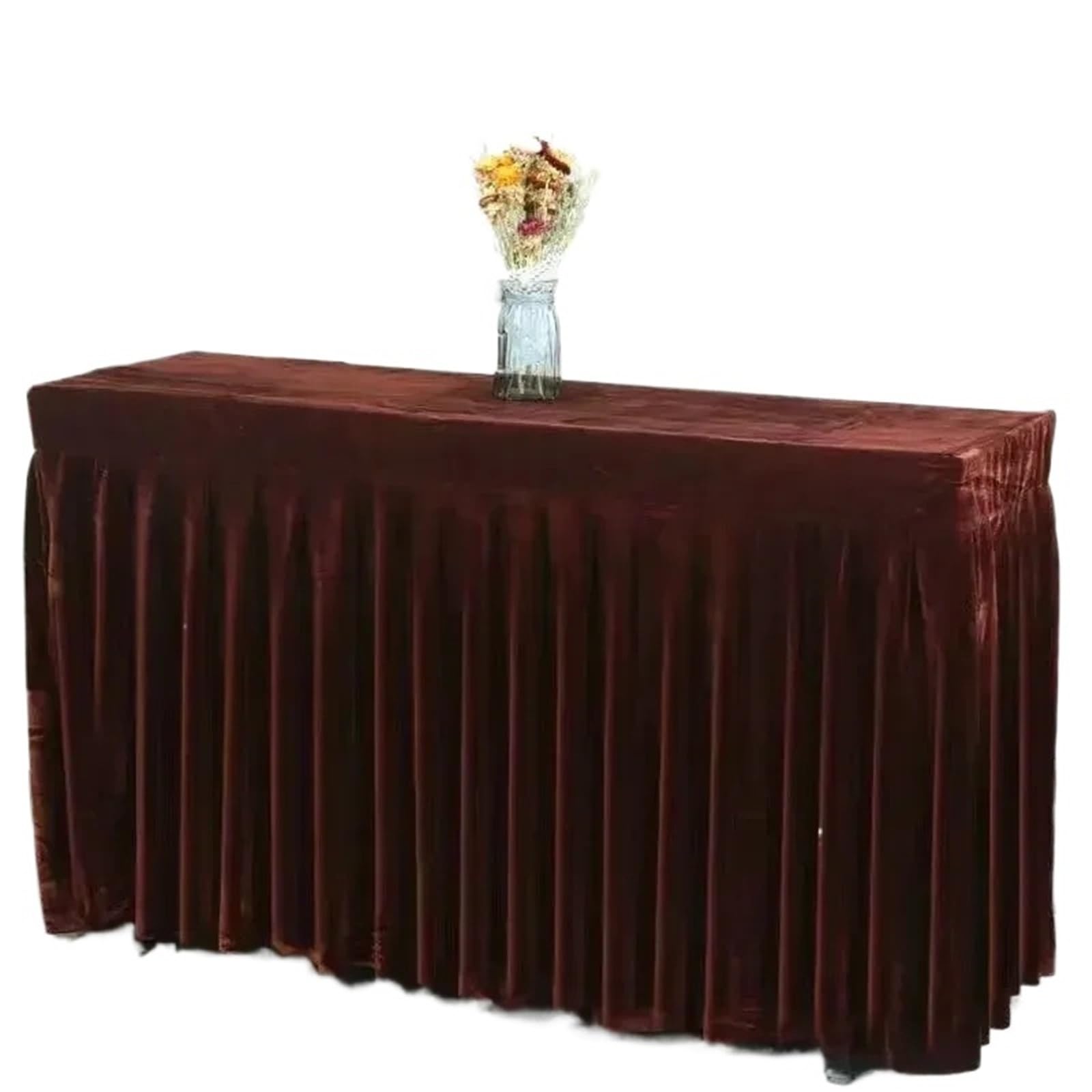 SUBLXPoten Tablecloth with Pleated Skirt Conference Tablecloth Table Skirt Hosting Exhibition Event Desk Covers Rectangular(Color 10,180x40x75cm)