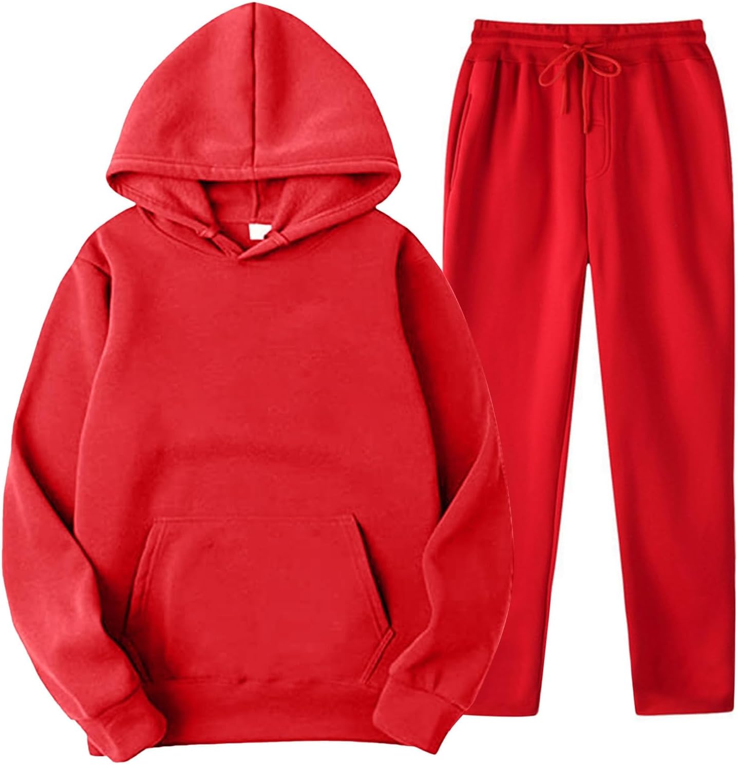 Foweknow Herren Trainingsanzug 2-teilig - Fleece Kapuzenanzug Für Herbst & Winter