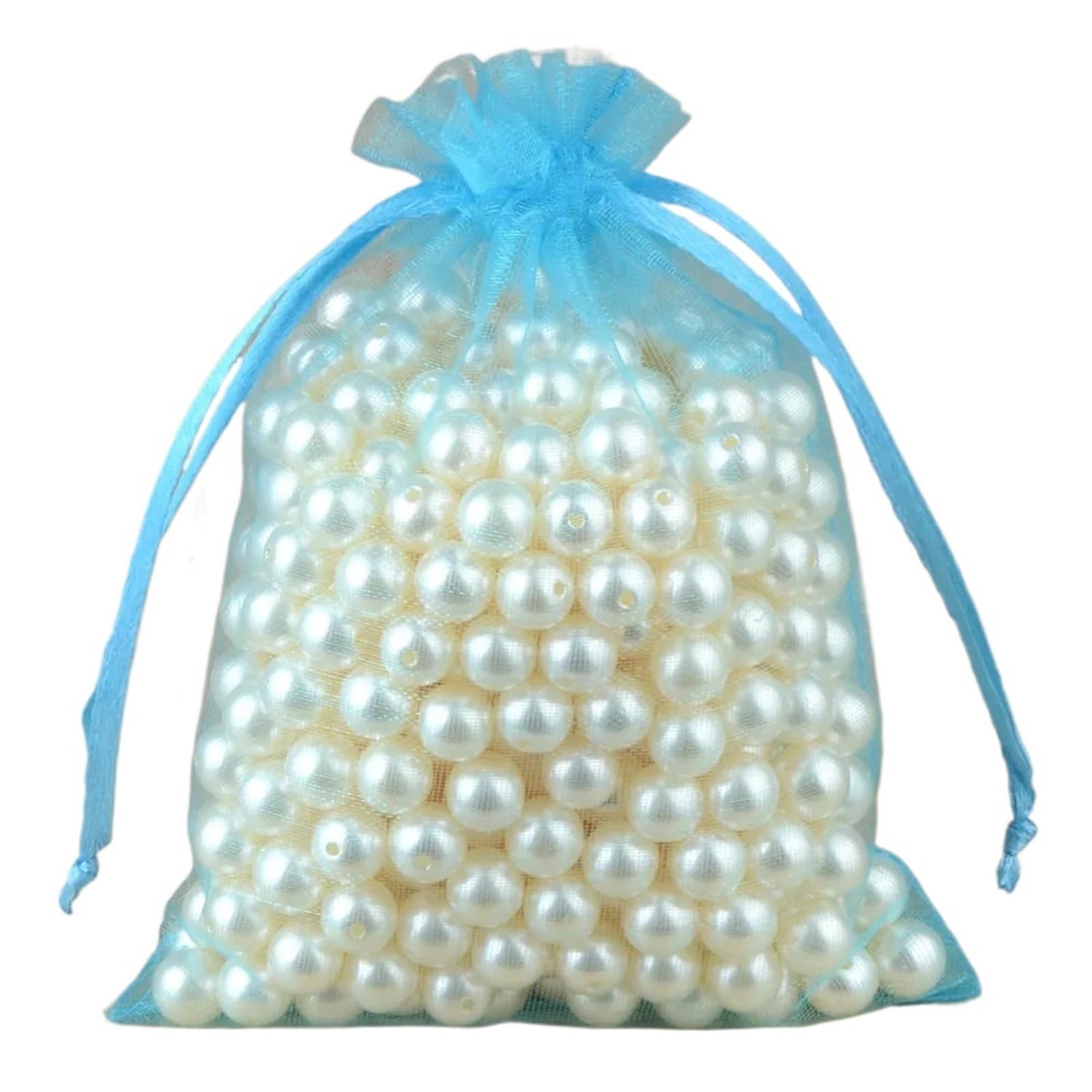 Sac Cadeau Avec Cordon de Serrage Sac d'emballage de bijoux, 100 pièces, 5*7 7*9 9*12 10*15cm, sacs en Organza, rangement de cadeaux, pochettes à cordon de serrage for mariage(Blue,10x15cm)