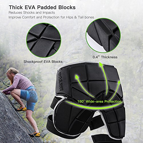 Lixada EVA Paded Hip Butt Proteção Calças Curtas Shorts de Impacto Ajustável Protective Gear Guard P