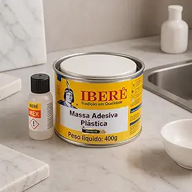 Kit Massa Plástica Cola Tudo Mármore Granito Porcelanato Premium (Preto)