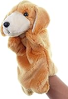 Vista 2 de Marionetas de peluche para perros y cachorros, juguetes de peluche para contar historias imaginativas (marrón)