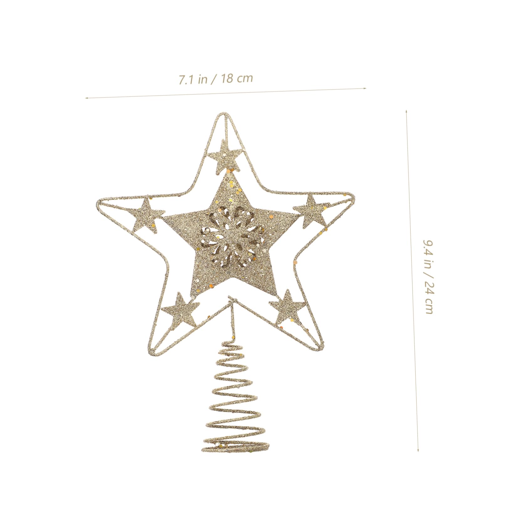 Zerodeko 4 Piezas Estrella Superior del Árbol De Navidad Adorno De La Superior del Árbol De Navidad Luces De Hadas Decoración Navideña Día Festivo Decoraciones Oro Golden Planchar