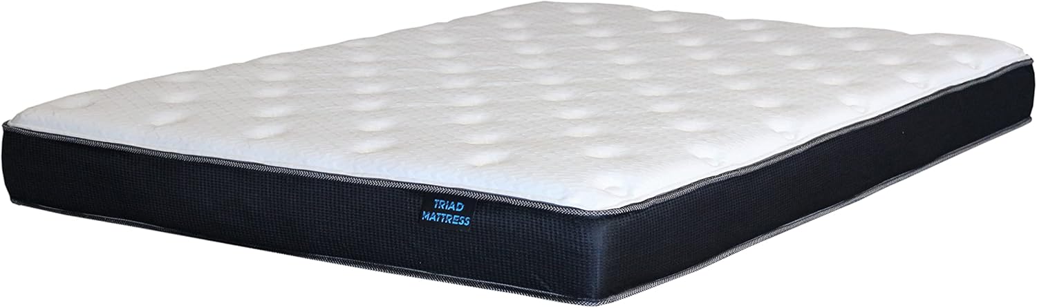 Triad 8” Cooling Gel Memory Foam RV Mattress – Graphite & Cool Gel Layers for Pressure Relief | Medium Firm Comfort | Made in USA for RVs, Campers & Trailers