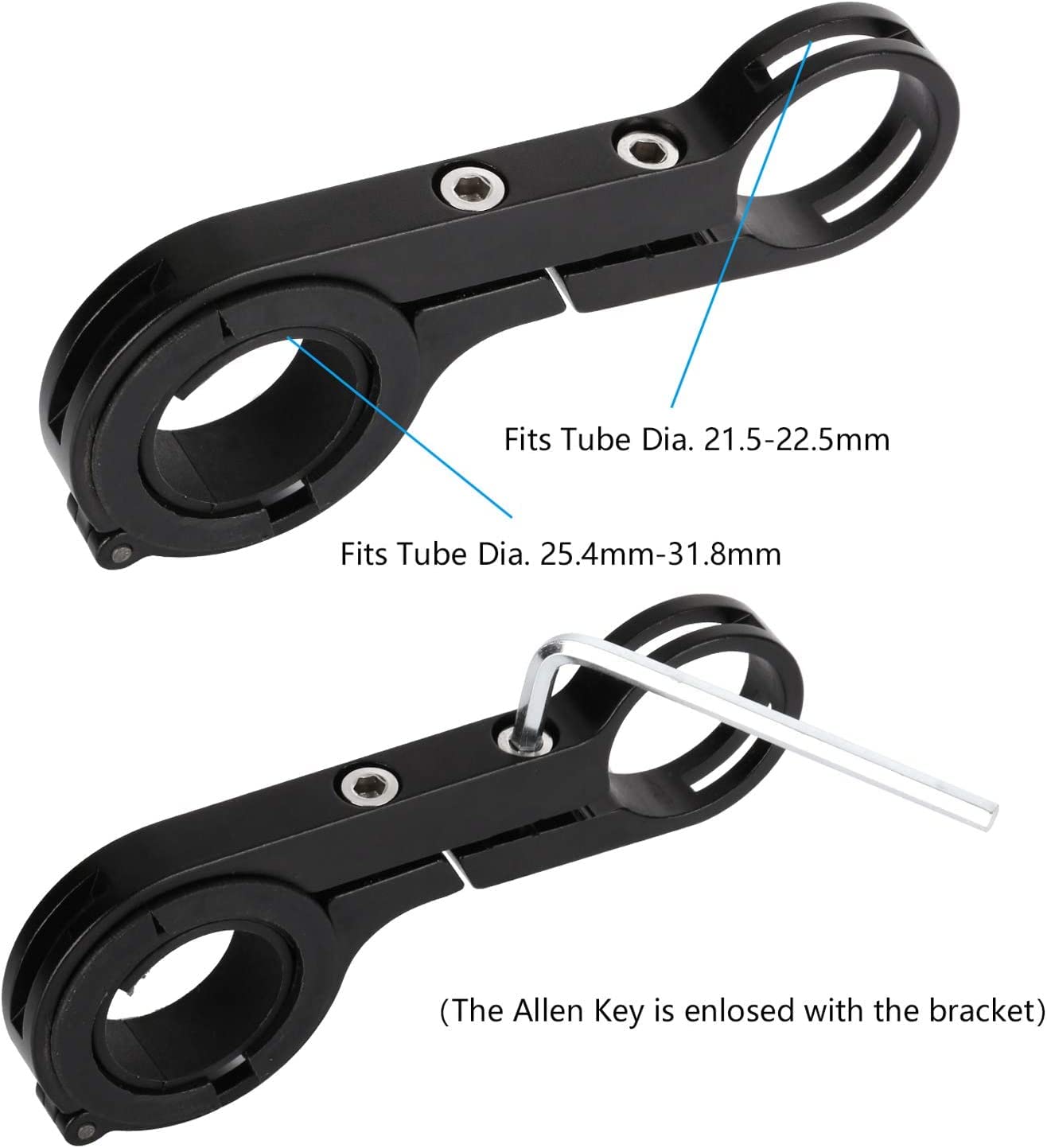 Prolongateur De Guidon Vélo 20 Cm En Alliage D'Aluminium – Extension Robuste Bleu Pour Lumière, GPS, Téléphone & Compteur – Installation Facile !