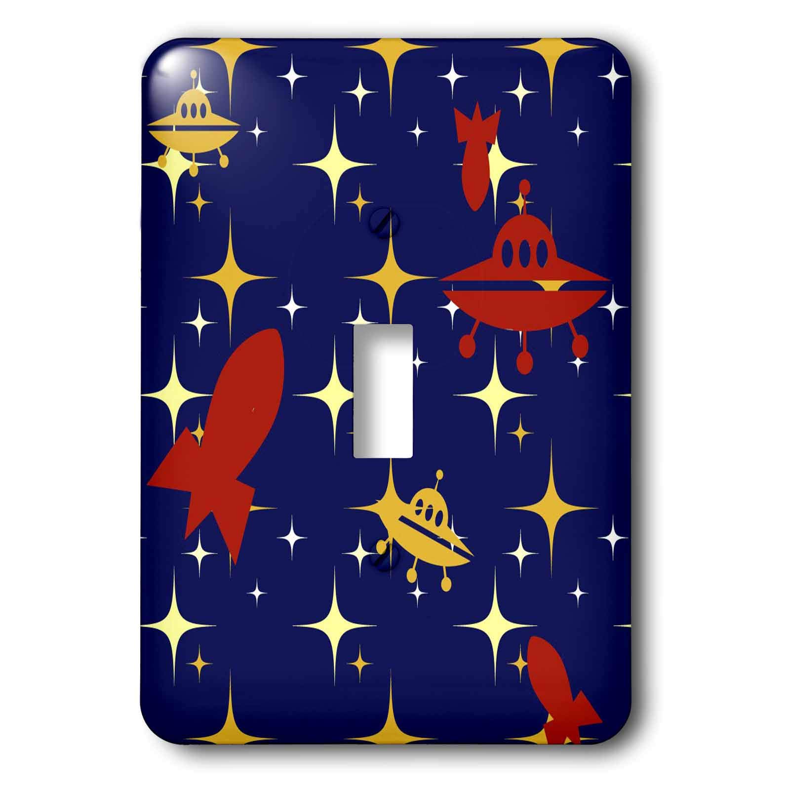 Interruptor de palanca simple infantil Spaceships and Stars para dormitorios