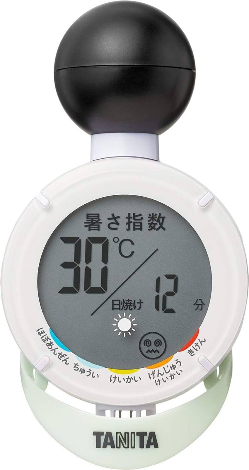 タニタ 黒球式温湿度計 デジタル 日焼けアラーム機能 おでかけ 屋外作業に 熱中…