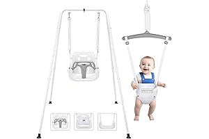 2 in 1 Ragozonery Swing Set: Foldable Kid's Swing and Jumper for...