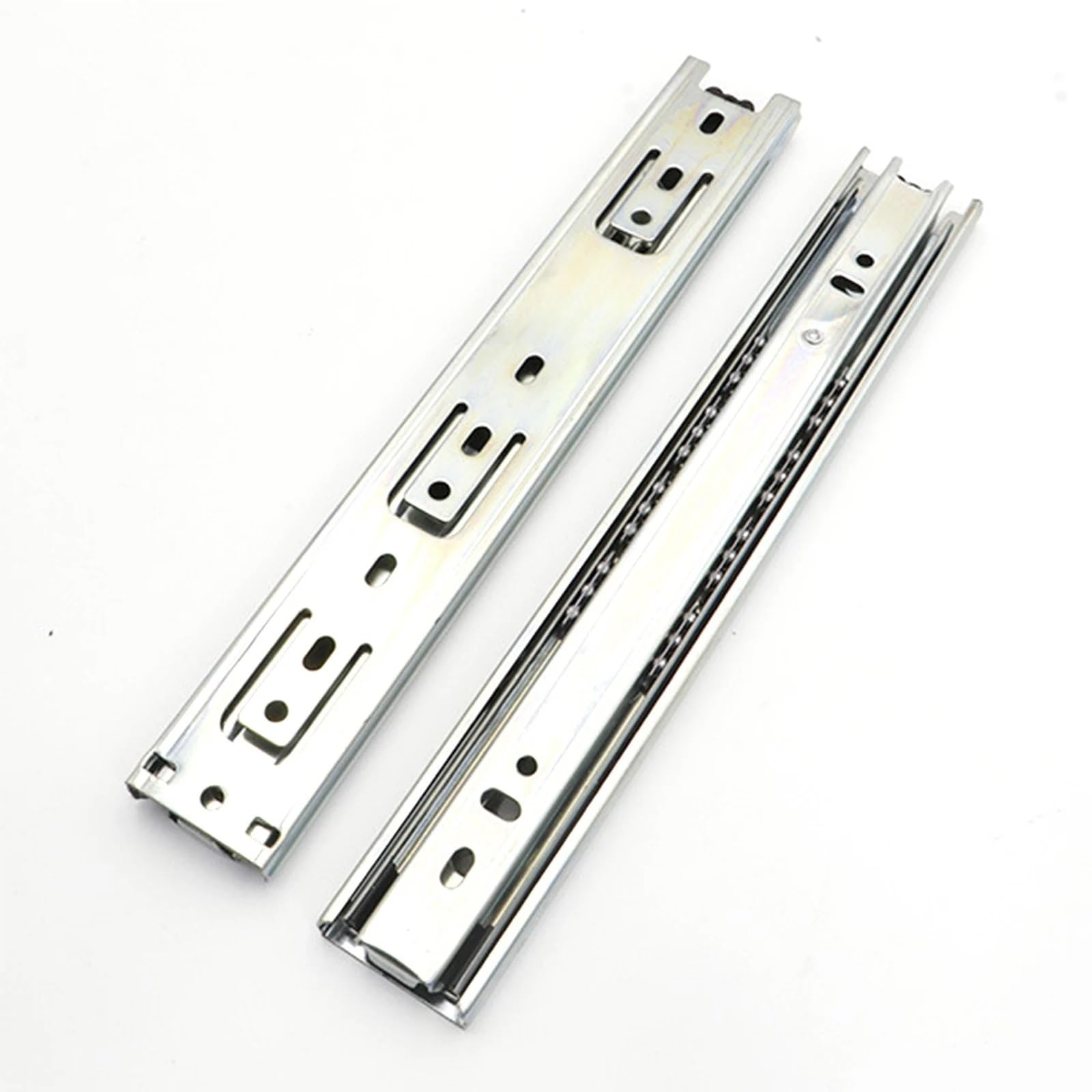 Hudfvioi 14Inch Drawer Runners Three-Section Buffer Mute Push-Pull Drawer Wardrobe Sliding Rail Telescopic Hydraulic Solid Track Slide For Drawer(14Inch)