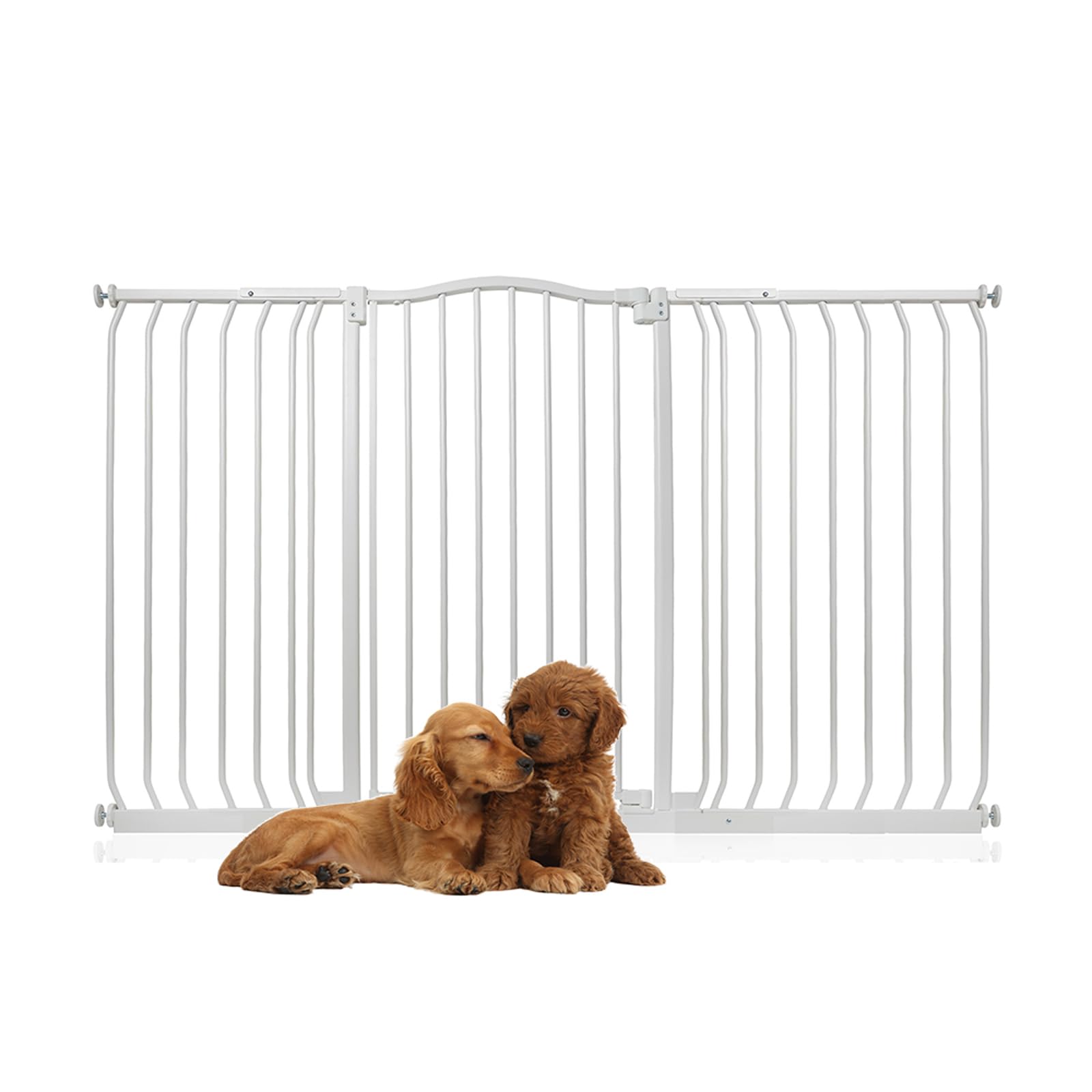 Bettacare Extra Tall Curved Top Gate, 152cm - 161cm, Matt White, 100cm Tall, Pressure Fit Pet Gate for Dogs and Puppies, Easy Installation