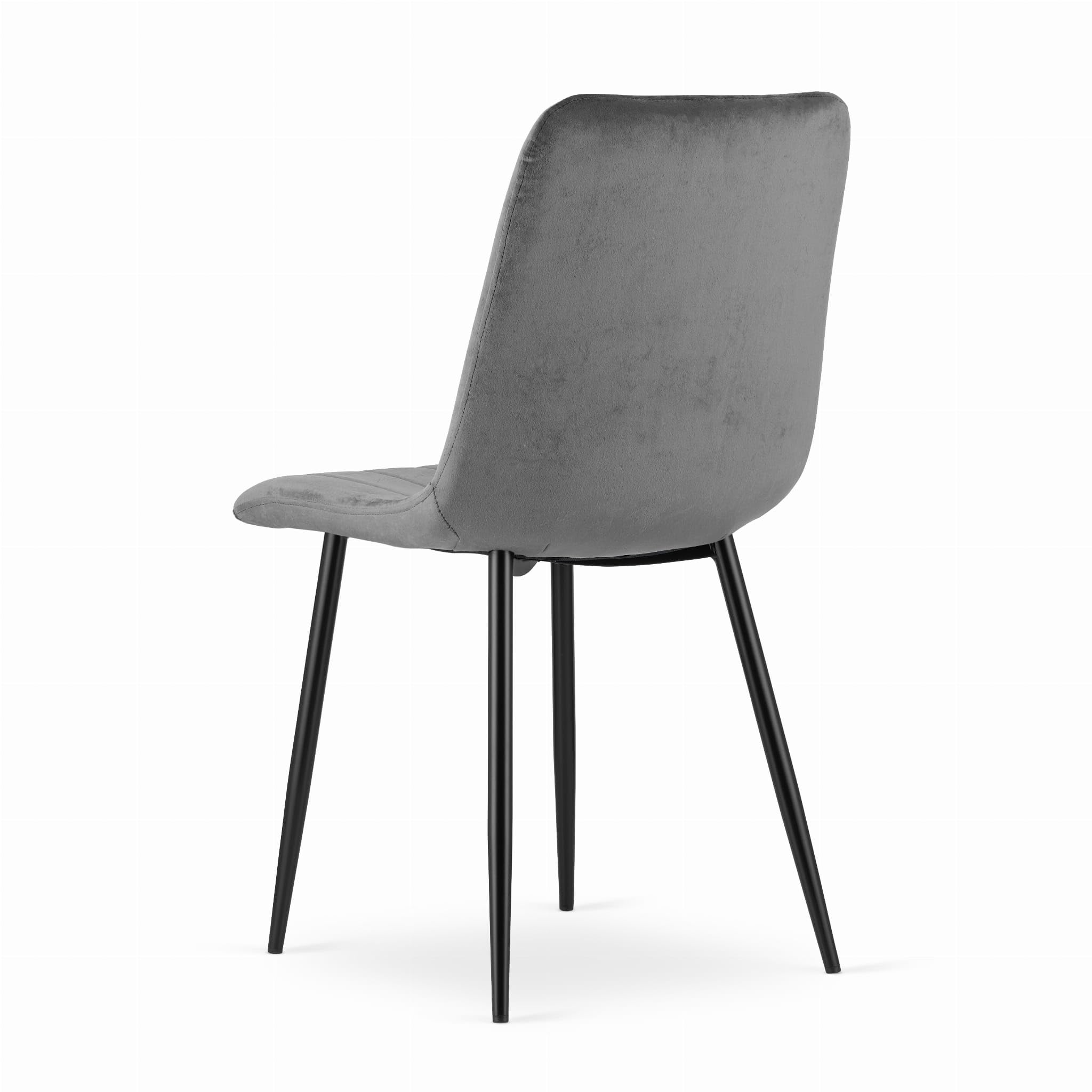 Chaise Velours Salle à Manger Lot 4 Noir