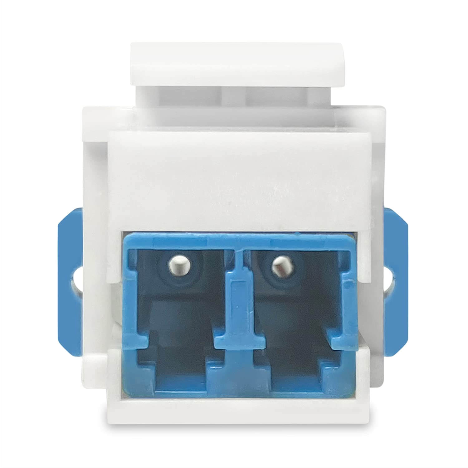 LC to LC Duplex Keystone Fiber Optic Coupler Insert for Wall Plates, Patch Panels, Surface Mount Boxes. (Pack of 6) (LC OS2 Blue)