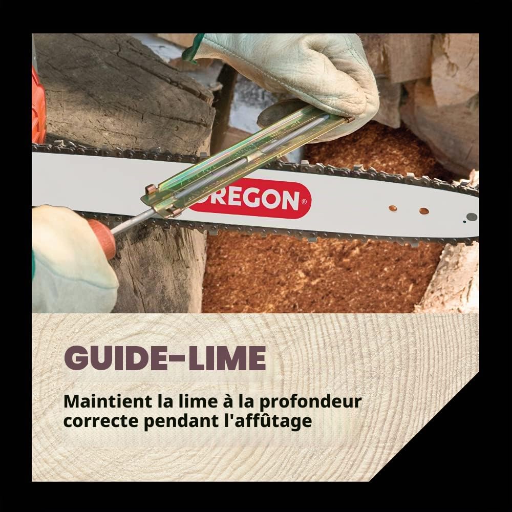 Oregon Kit d'affûtage de chaîne de tronçonneuse avec malette Rigide, Contient des Limes, des poignées, Une jauge de Profondeur, Un étau à souche, Une cale d'abattage et d'autres Accessoires
