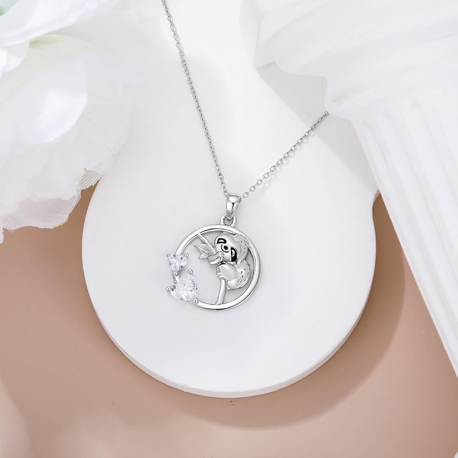 Animals Necklace 925 Sterling Silver Cute Pendant Necklace for Women Sloth Panda Cat Butterfly Jewelry Gifts for Her Animal Lovers Mothers Day Birthday Christmas - Image 3
