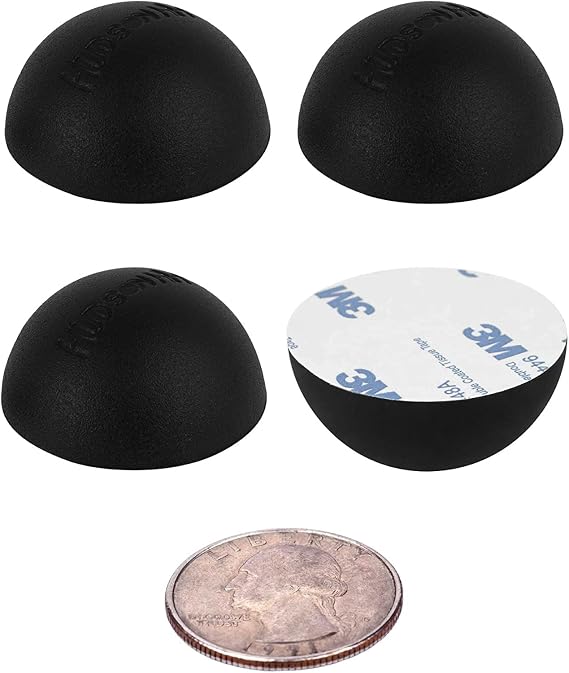 Hudson Hi-Fi Speaker Isolation Feet (4-Pack, 1) Adhesive Silicone Anti-Vibration Pads for Speakers, Turntables, Subwoofers & Amplifiers, Supports 5-13 lbs Per Pad