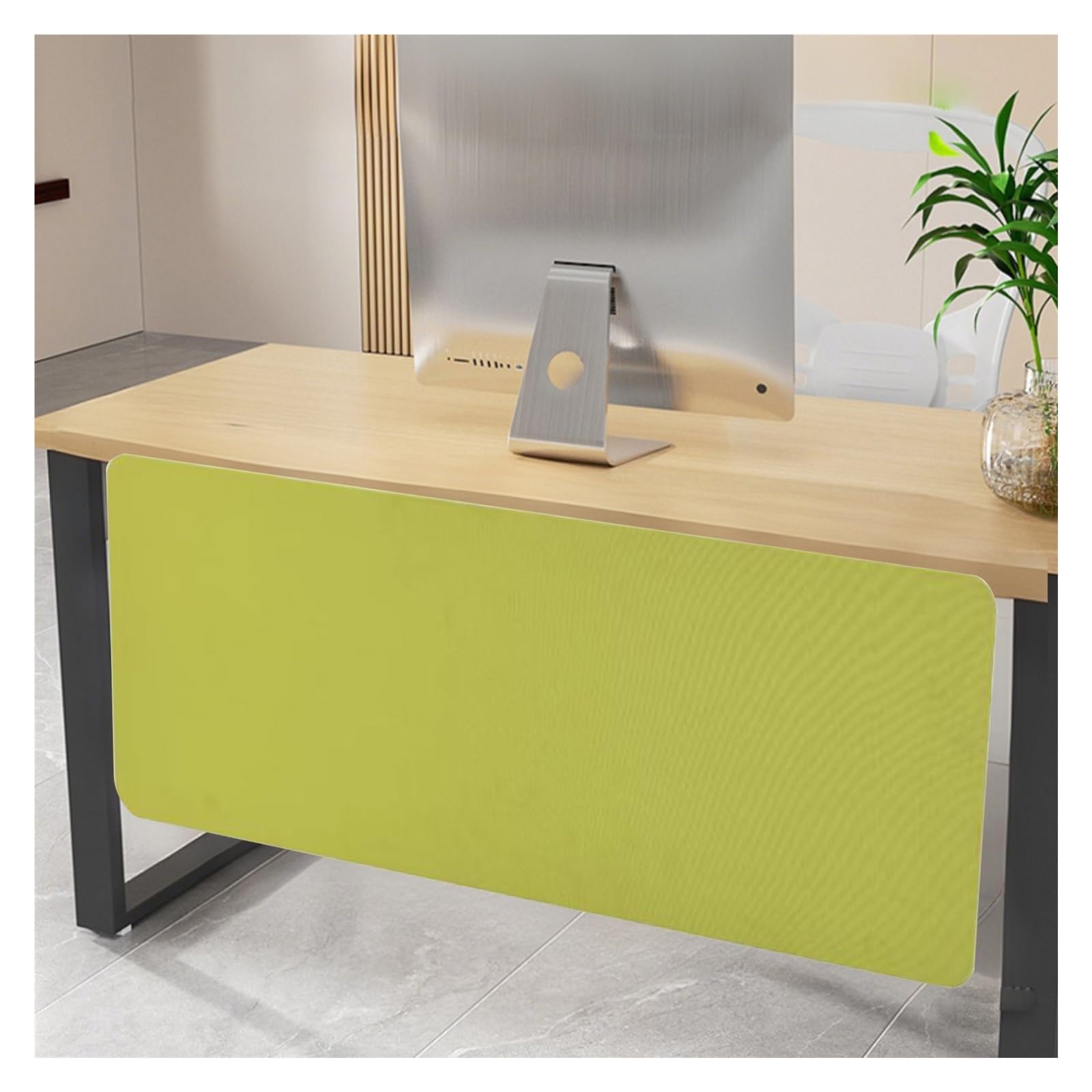 Konfigurowalna akustyczna ścianka działowa na biurko zielona przegroda biurowa do użytku pod biurkiem 130 cm x 40 cm redukuje hałas i poprawia