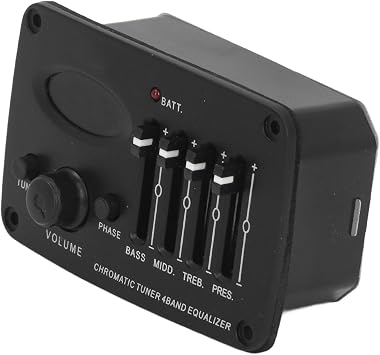 EQ Preamps Piezo Pickup, Acoustic Guitar 4 Band Equalizer Chromatic Tuner System HSY400D
