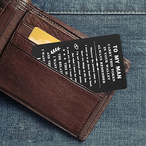 TGCNQ To My Man Wallet Insert, I Love You Gifts for Him Boyfriend Unique, Boyfriend Birthday Card, Anniversary Wedding Gifts for Huband, Valentines Day Gift for Men Christmas Stocking Stuffers3