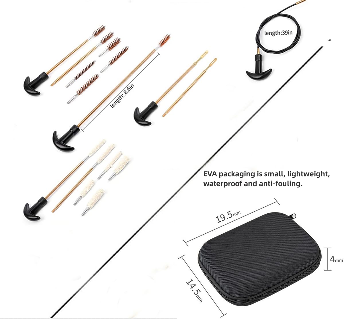 Pistolenreinigungsset Universal Pistolenreinigungsset für 22.27.30.357.38 9mm.40.45 Kaliber Pistole Bürstenwerkzeuge Pistolenzubehör