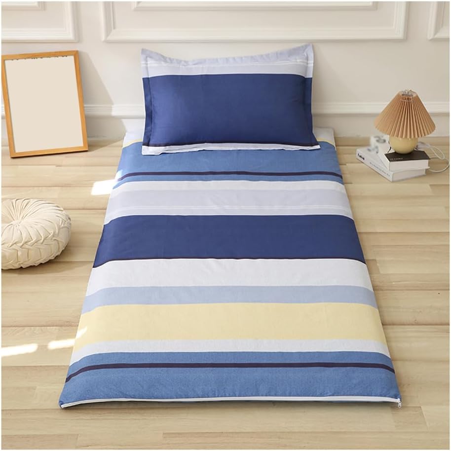 Printed Camping Sleeping Mat Cover with Zipper, Comfortable Futon Mattress Covers Full Size, Zippered Japanese Floor Mattress Protector, RV Mattress Futon Slipcovers,C,150x200cm/59x79in