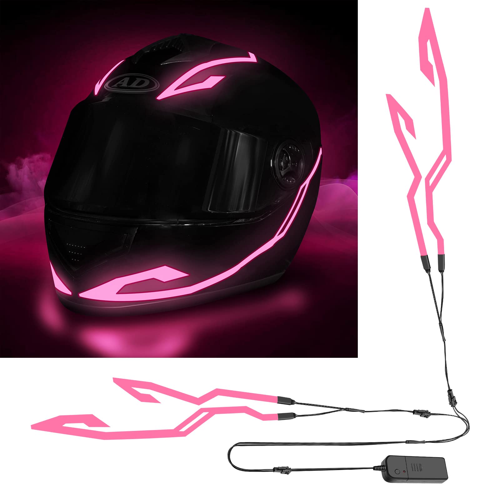 Motorcycle Helmet Light,3 Modes Driving EL Light Strips,Battery Helmet Light Strip,Night Riding Signal Light Decoration Kit(No Helmet) : Buy Online at Best Price in KSA