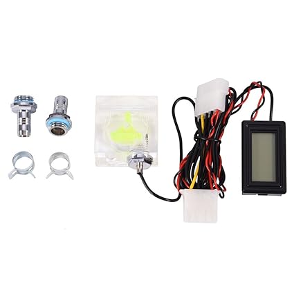 Computer 3 Way Flow Meter Digital Thermometer for PC Water Cooling System Kit