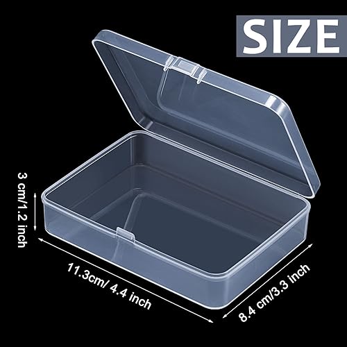 Miniatura 28 de Paquete de 48 recipientes de plástico transparente pequeños con tapa con bisagras para objetos pequeños, manualidades, joyería