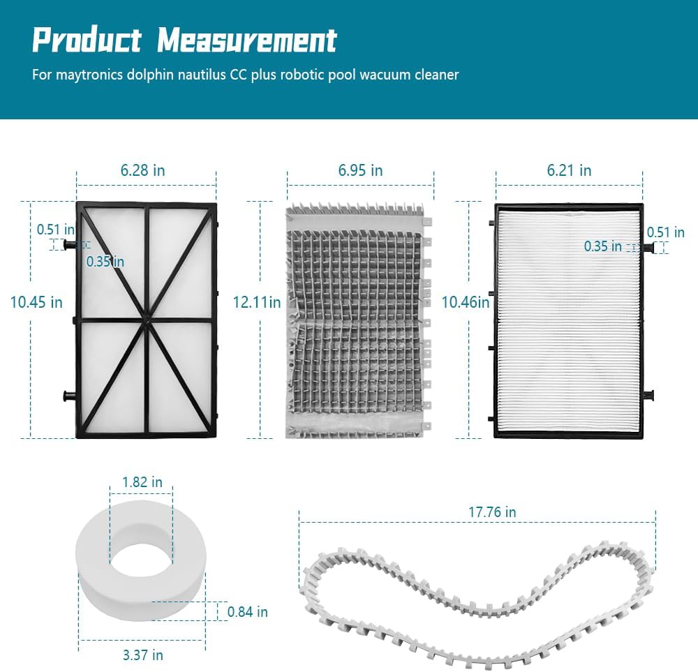 NAJING Tune up Rebuild Kit Fit for Dolphin Nautilus CC Plus Robotic Pool Cleaner, Includes 9991433-R4 Ultra Fine Filter Panels, 6101641-R2 Brushes, 6101611-R4 Climbing Rings, 9985006-R2 Tracks