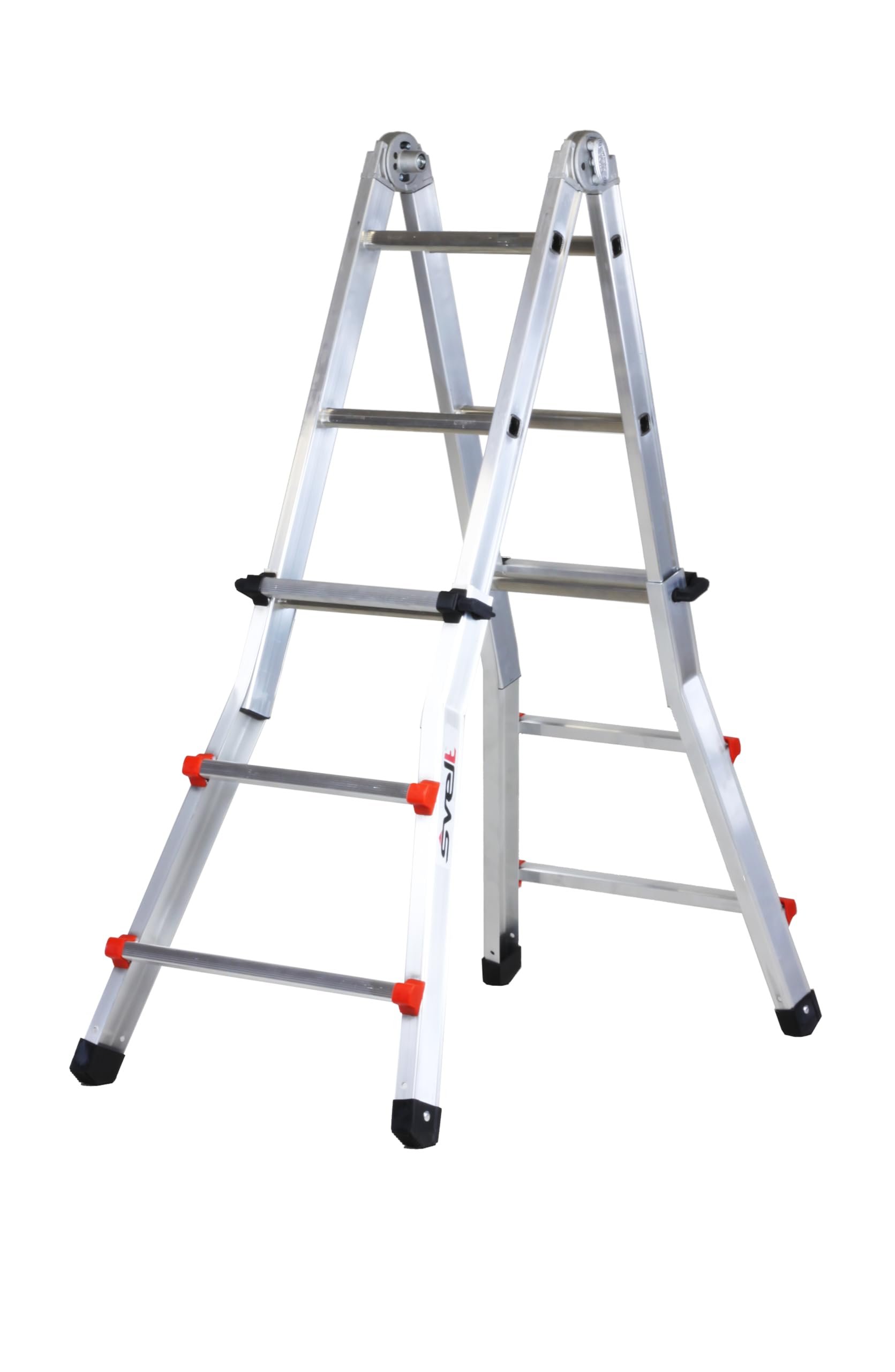 Svelt Scala Professionale Multiposizione Telescopica con Base Allargata, in Alluminio, Scalissima 6+6 gradini