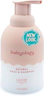 Babyology All Natural Baby Wash and Shampoo - 100% Edible Ingredients - with Organic Lavender Essential Oil (Fragrance Fre...