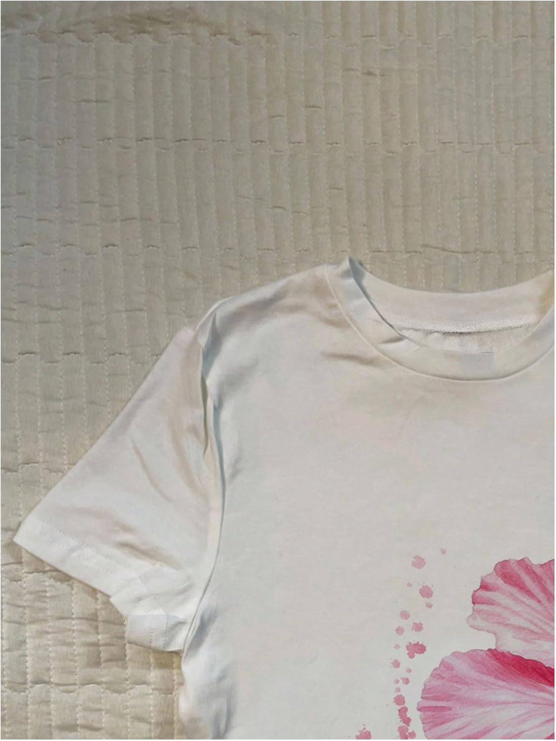 SOLY HUX Women's Floral Short Sleeve Fitted T Shirts Summer Going Out Tees Aesthetic Tops White Floral Large - Image 4