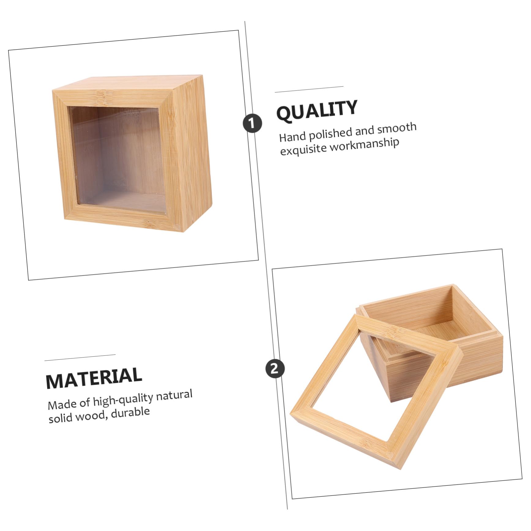 Alipis 9pièces Boîte De Rangement Carrée Avec Couvercle Pour Bijoux Et Petits Objets Organisateur De Bureau Naturel Pratique Et Élégant
