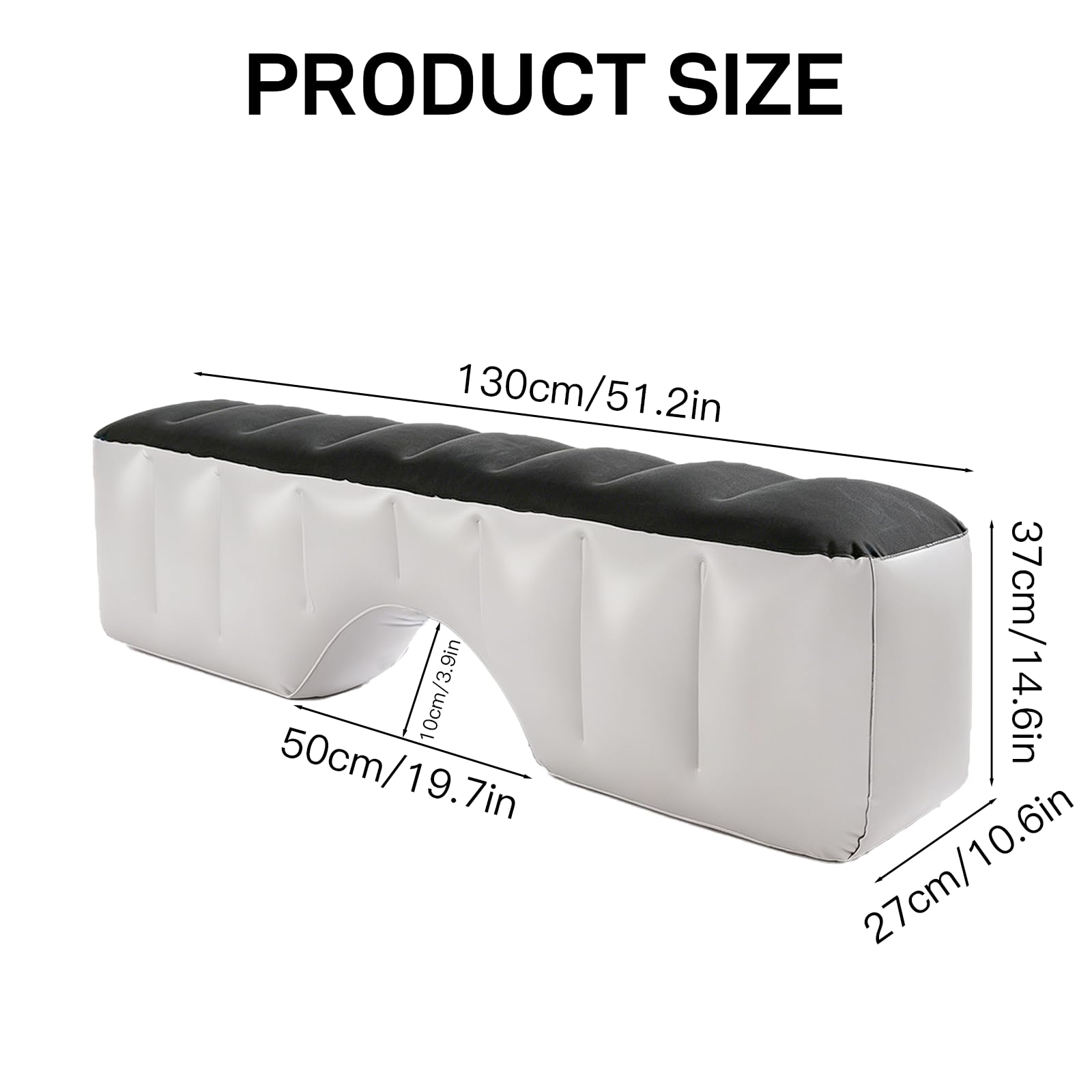 Materasso ad aria per auto, 130 x 27 x 37 cm, materasso ad aria per sedile posteriore, con pompa ad aria, tappetino gonfiabile per SUV, MVP, berlina, materasso per auto da viaggio