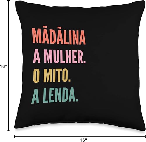 Miniatura 4 de Designs De Nomes Engraçados Para Mulher Divertida almohada portuguesa con diseño de primer nombre, 16 x 16 pulgadas, multicolor