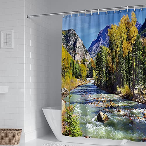 Rideau de douche 180x200cm polyester imperméable rideaux salle de bain anti-moisissure - 2