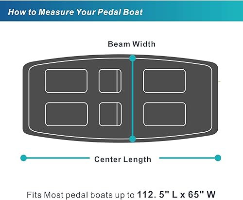 Miniatura 2 de Explore Land Funda para barco de pedal, impermeable, resistente al agua, para exteriores, 3 o 5 personas, color gris