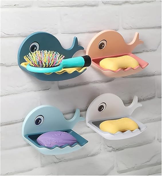 Virth Plastic Soap Case Soap Holder Soap Dish for Bathroom Kitchen Sink (Fish SOAP Dish, 1)