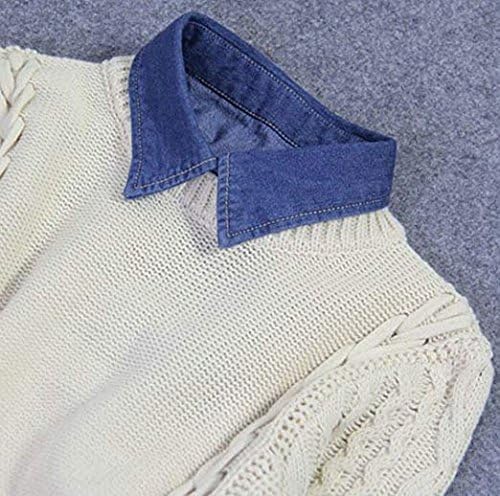 Unisex Stylish Detachable Half Shirt Blouse False Collar Blue Denim Fake Collar - Image 2