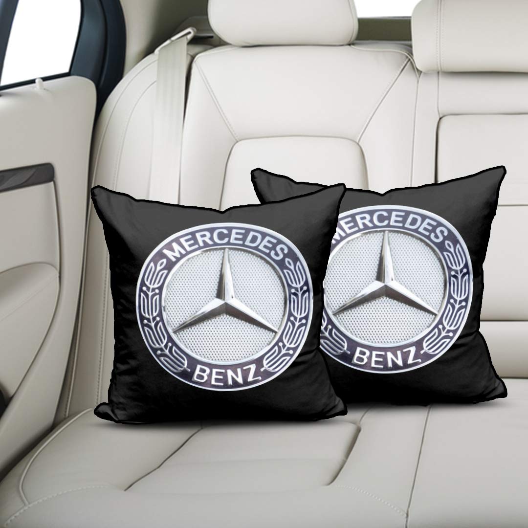 ANITA CORPORATION Back Car Cushion, Lumber Support Pillow Ideal for Car Seat, Travel, Backrest, 12 x 12 Inch, Black, 2 Pieces