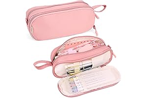 Superbly Spacious: iSuperb's Double Zipper Pencil Pouch with Handle for Unparalleled Stationery Organization