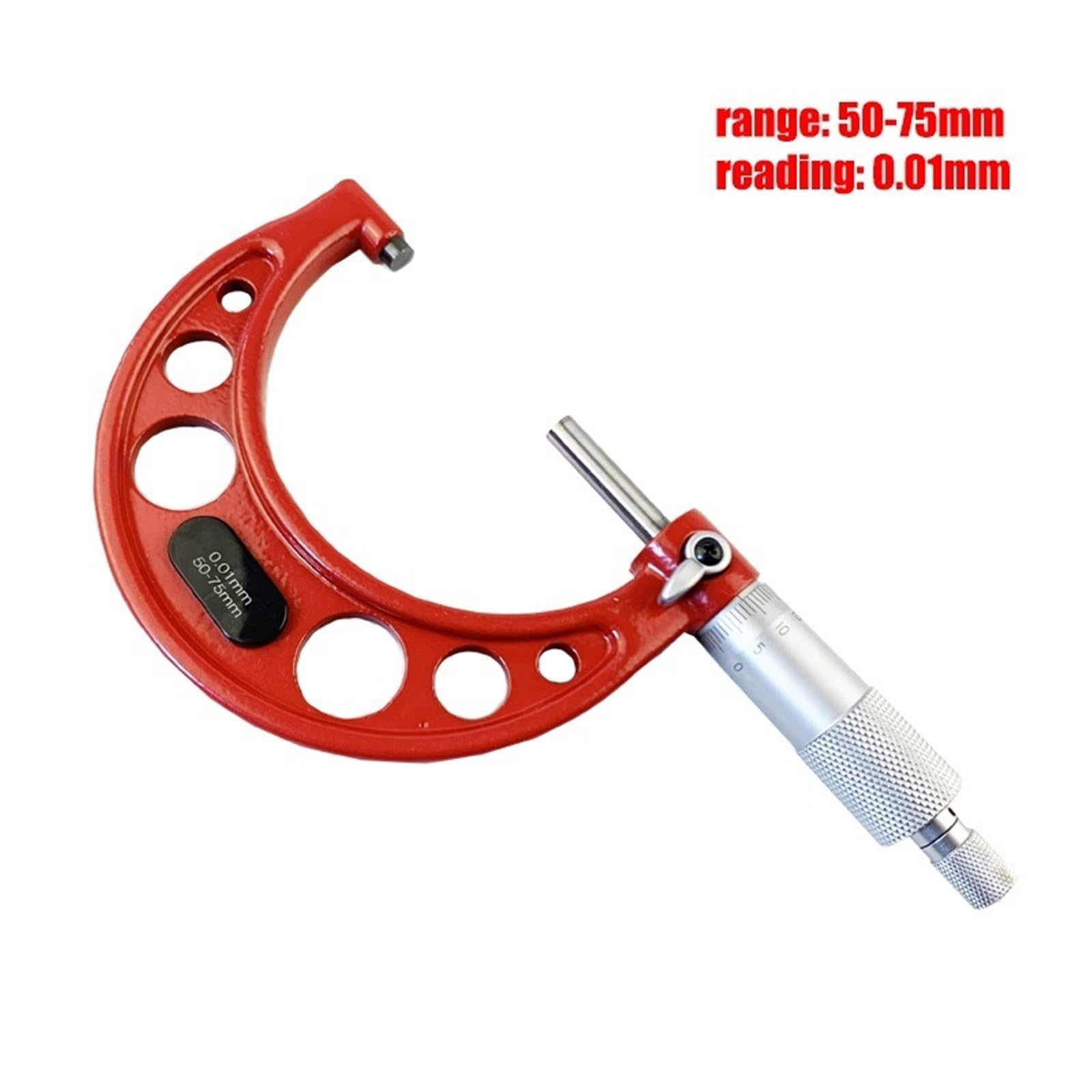 Bügelmessschrauben 0-25 mm-50 mm-75 mm-100 mm Außenmikrometer-Set mit Standards, Ratschenanschlag, 0-100 mm Bereich, 0,01 mm Teilung (4-teiliges Set)