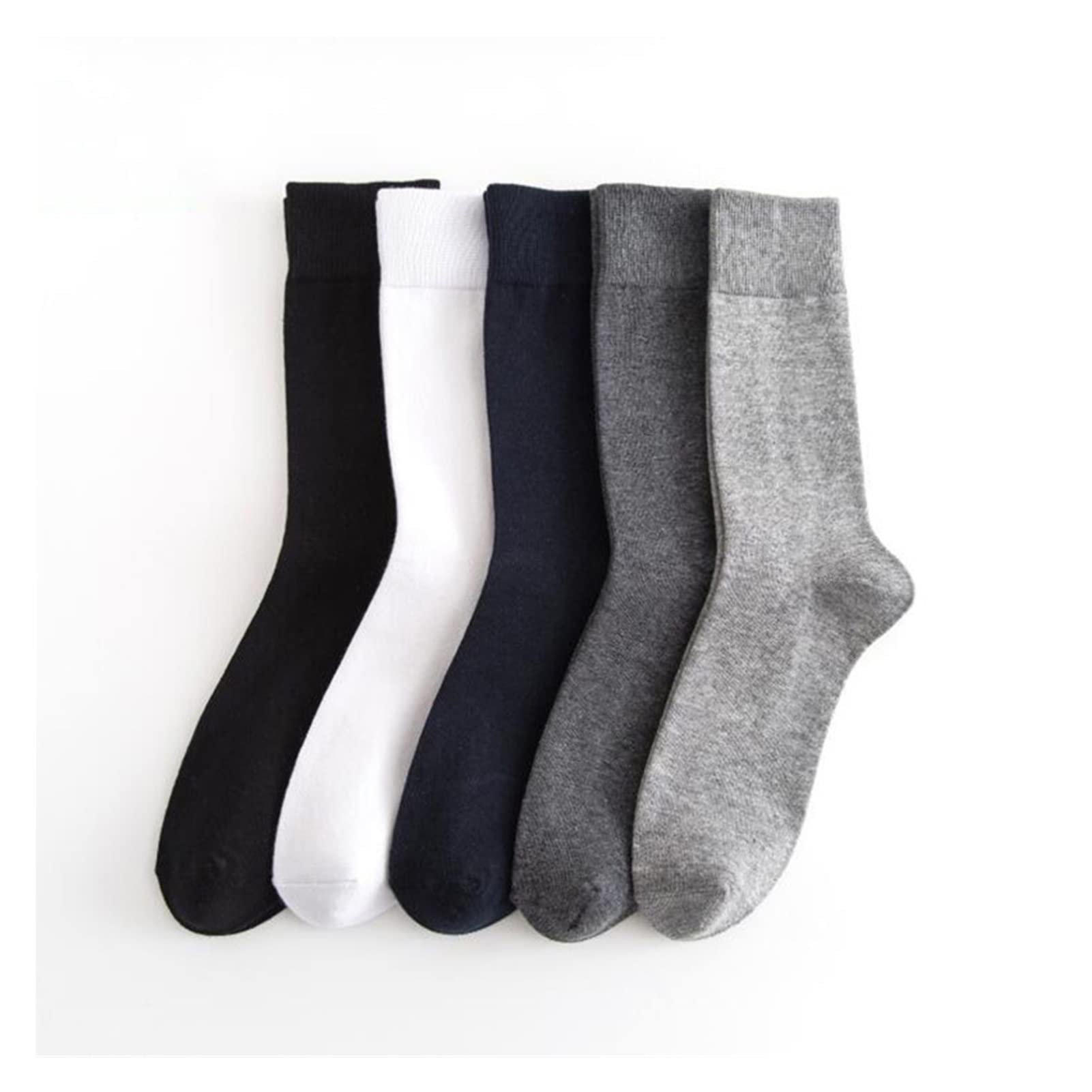ZZSRJ 5pairs / los Baumwolle Männer Socken Strümpfe Business Herbst Winter Socken Männer (Color : Long Navy)