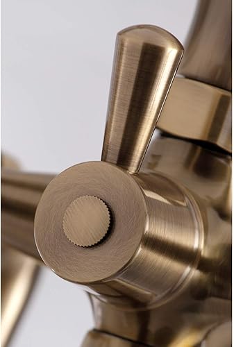 Miniatura 4 de Kingston Brass KS288AB Essex Grifo de bañera con 2 manijas para montaje en cubierta con ducha de mano, latón antiguo