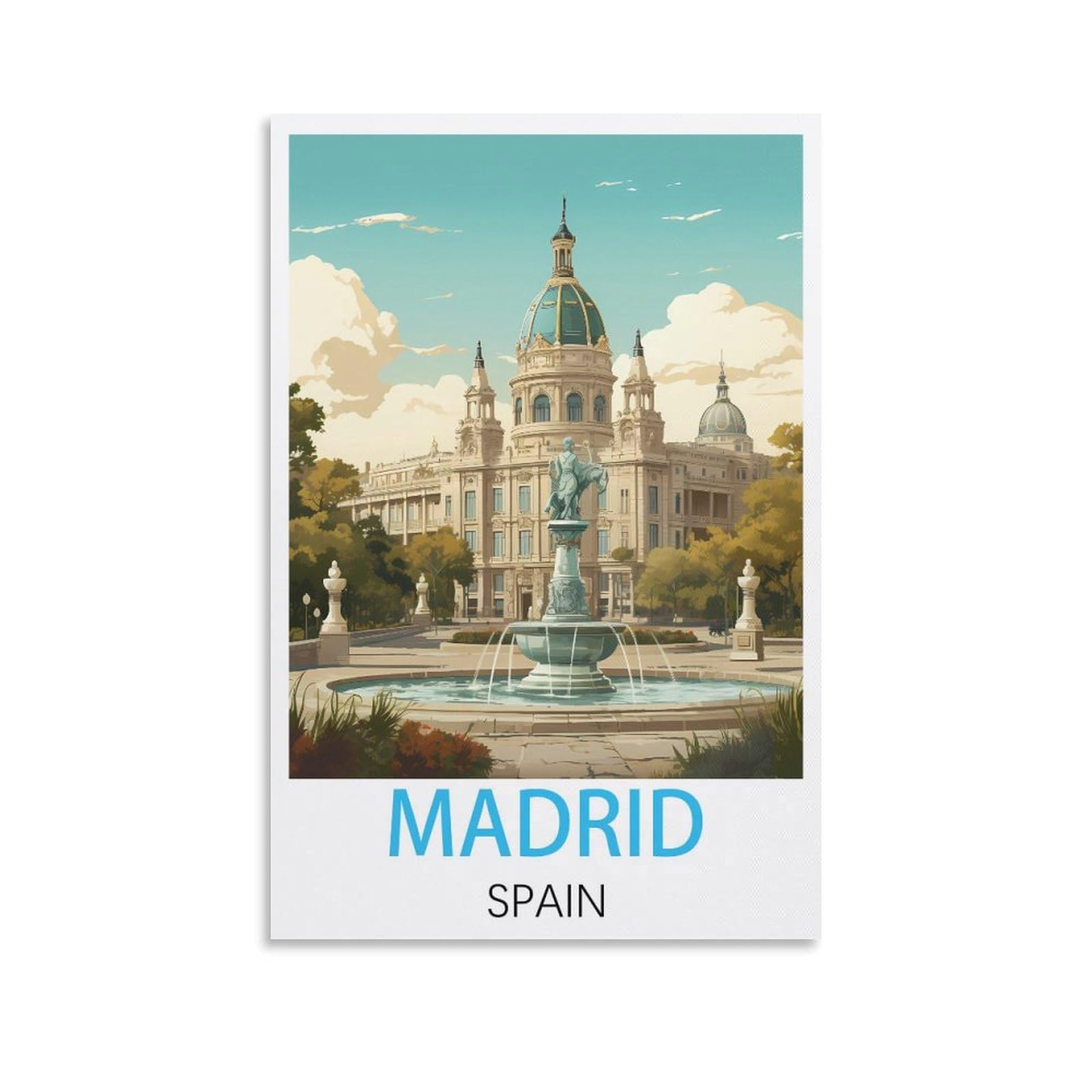 Vintage Tin Signs Madrid Spain Ideal for Pub shed Bar Office Man Cave Home Bedroom Dining Room Kitchen Gift 30x40cm