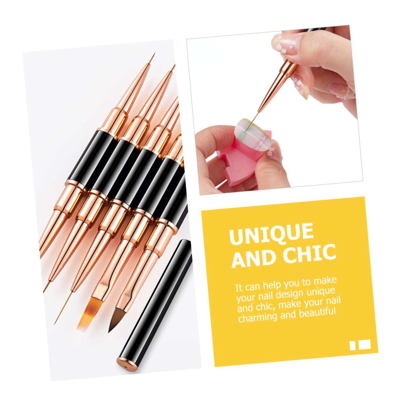 minkissy 15 Piezas Juego De Pinceles Para Uñas Suministros De Arte De Uñas Pincel Para Pintar Uñas Esmalte De Uñas Herramientas De Arte De Uñas De Salón De Aluminio Difuminador Pintado