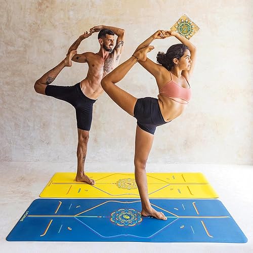 Miniatura 4 de Liforme Colección de esterillas de yoga estampadas, bolsa de yoga incluida, sistema de alineación patentado, agarre guerrero, antideslizante